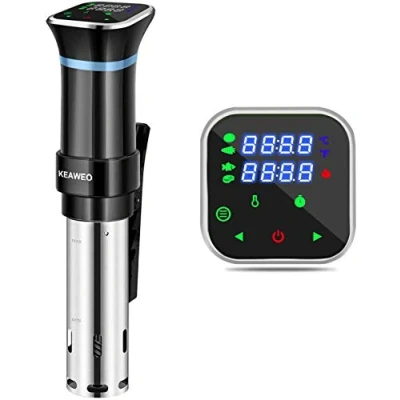 Image of KEAWEO Sous Vide, 1100W Vide Cooker Thermal Immersion Circulator Water Bath Ultra Quiet Machine Accurate Temperature Time Control &amp; Menu Function Stainless Steel