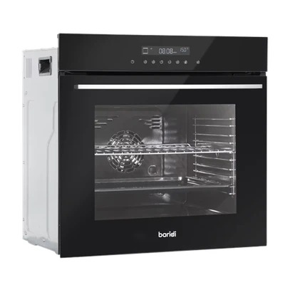 Image of Baridi 60cm Built In Fan Assisted, Single, Integrated 10 Function Electric Oven, Touchscreen Controls, 72L Capacity, Black DH199