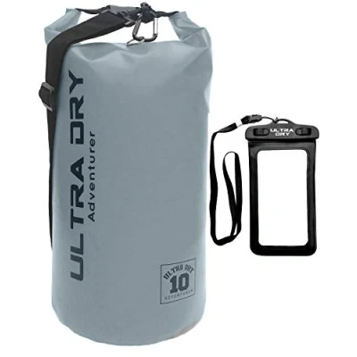 Image of Premium Waterproof Bag, Sack with phone dry bag and long adjustable Shoulder Strap Included, Perfect for Kayaking/Boating/Canoeing/Fishing/Rafting/Swimming/Camping/Snowboarding (gray, 10 L)