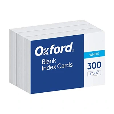 Image of Oxford Blank Index Cards, 4&quot; x 6&quot;, White, 300 Count (1 Pack) (10002EE)
