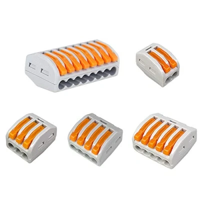 Image of Aiqeer 40 Pcs Lever Nut Wire Connectors Set, Conductor Compact Connectors, Cable Clamp Terminal Block Quick Spring Connector (PCT 212/213/214/215/218)