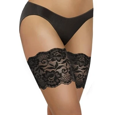 Image of Sesto Senso Sexy Lace Thigh Bands Anti Chafing 4 Strips of Silicone Black 65 70 L 12
