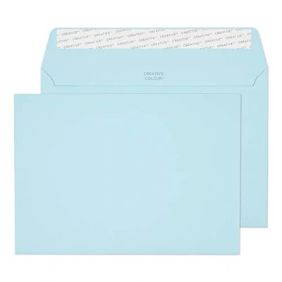 Image of Blake Creative Colour C5 162 x 229 mm 120 gsm Peel &amp; Seal Wallet Envelopes (45318) Cotton Blue Pack of 25