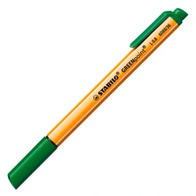 Image of STABILO GREENpoint Pen Recycled Tip 0.8mm Line Red Ref 6088 36 Single Green