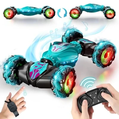 Image of Gesture Sensing RC Stunt Car, Hand Controlled Car Toys, 2.4GHz 4WD with Light &amp; Music, 360 Rotation Remote Control Twist Cars for Boys Girls 8+yr, Birthday Gifts Kids