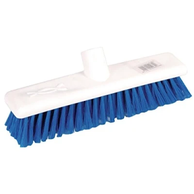 Image of Jantex Hygiene Broom Soft Bristle Blue 12In Brush Only Sweeping Cleaning
