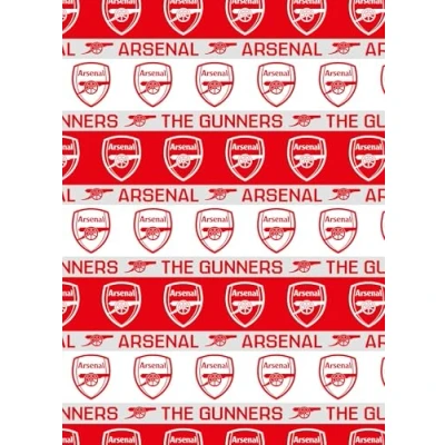 Image of ARSENAL FC WRAPPING PAPER FOOTBALL ROLL WRAP 3M BIRTHDAY GIFT