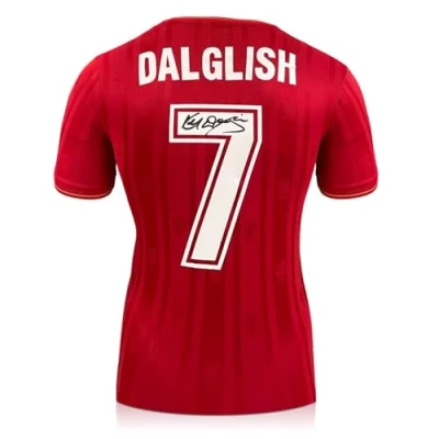 Image of Exclusive Memorabilia Kenny Dalglish Back Signed Liverpool 1986 Football Shirt