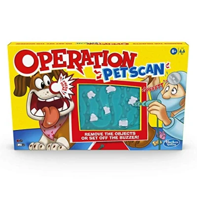 Image of Hasbro Gaming Operation Pet Scan Board Game for 2 or More Players, Kids Ages 6 and Up, With Silly Sounds, Remove the Objects Get Buzzer