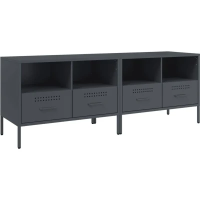 Image of vidaXL TV Cabinets 2 pcs Anthracite 68x39x50.5 cm Steel