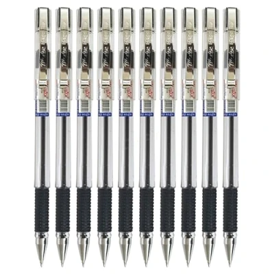 Image of Montex Black Ballpoint Pens, MegaTop, 0.7mm Fine Point, Pack of 10, Smooth Writing, ZOFAX Ball Pen
