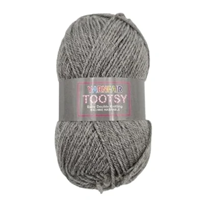 Image of FabFinds Baby Double Knitting Wool Yarn Soft Chunky for Scarf Crochet Machine Washable (Silver, 5)