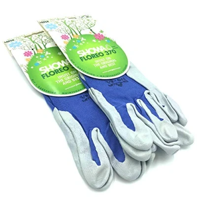 Image of 2 x Pairs Showa Floreo 370 Lightweight Gardening Gloves Large (Blue)