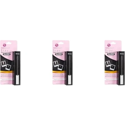 Image of Gray Hair Cover Up Mascara Touch for Men &amp; Women Instantly Your Grey Roots and with Concealer Brush (Dark Black Pack of 3)