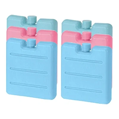 Image of 6pk Freezer Blocks Ice Pack Small Cold Assorted Colours 8cm Reusable Ideal for Kids School Lunch Boxes, Camping, Picnic, Hiking Cool Bags
