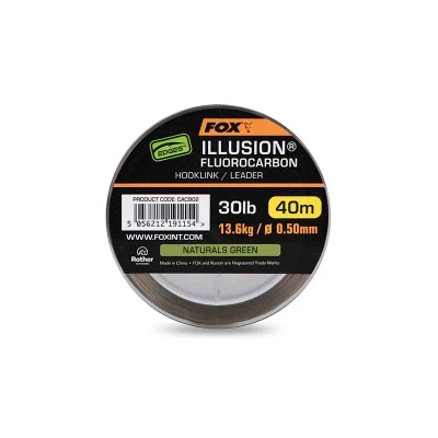 Image of Fox Edges Illusion Fluorocarbon 0.50mm (13.6kg) 40m Naturals Green Carp hooklink material