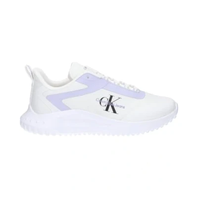 Image of Calvin Klein Jeans Runner LACE Trainers, Women&#039;s, Size: 6, Bright white/pastel lilac Textile/synthetics