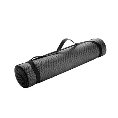 Image of Mind Reader YOGAPVC BLK All Purpose Extra Thick Yoga Fitness &amp; Exercise Mats with Carrying Strap, High Density Anti Tear, Black