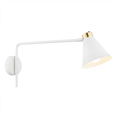 Image of Avalone Dome Wall Lamp White Structure, Brass Elements V2