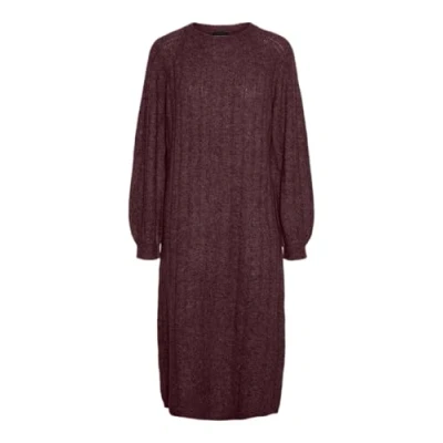 Image of PIECES Women&#039;s Pcmaggy Ls Knit Dress Noos Bc, Tawny Port, L