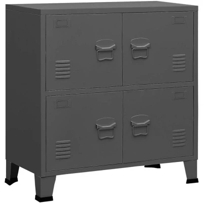 Image of vidaXL Industrial Storage Chest Anthracite 75x40x80 cm Steel