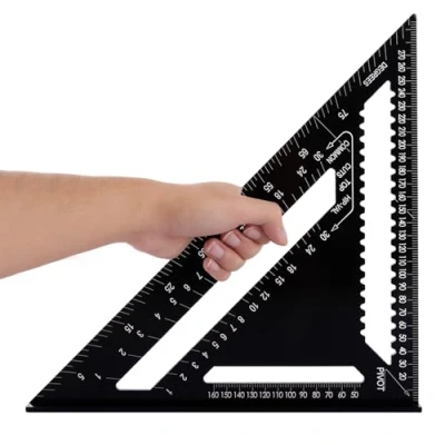 Image of ASelected Aluminum Alloy Rafter Square Metric 12 Inch Speed for Roofing &amp; Woodworking, Angle Measuring Marking