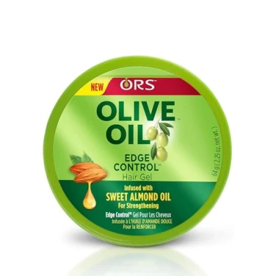 Image of ORS Olive Oil Edge Control Hair Gel 64g/2.25oz, For Strengthening, Infused With &amp; Sweet Almond Oil, Extra Hold, Shining, Moisturizing