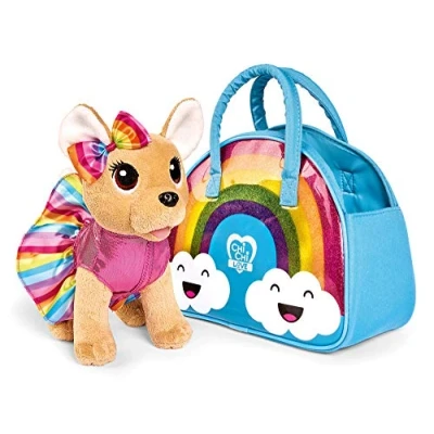 Image of Simba 105893438 ChiChi Love Rainbow Chihuahua Plush Dog in Cute Outfit with Matching Bag, 20 cm, from 3 Years