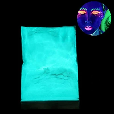 Image of Pigment Powder, Paint Fluorescent Luminous Powder Glow In The Dark Neon Colors Nail Decorations Art Use Diy Blue Green 100g