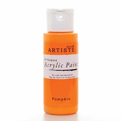 Image of Artiste Acrylic Paint 59ml 2Oz Pumpkin, Quick Drying Professional Art, Craft and Hobby Artists Paint, Vibrant Colour, Water Based Paints Cover All Surfaces with Ease, Ideal for Travel