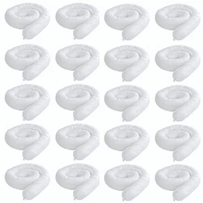 Image of White Oil/Fuel Only Absorbent Sock Petrol HVO Hydraulic Oil Spills 1.2 Metre (20 Pack) 1.2M x 76MM Spun Bound, Odourless Colour Absorbs 80L