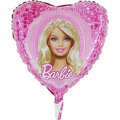 Image of Toyland® 46cm (18&quot;) Barbie Wearing Tiara Heart Shaped Character Foil Balloon Kids Party Decorations