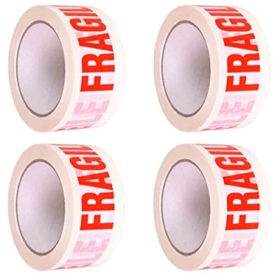 Image of 24 Rolls of Fragile Printed Parcel Packing Heavy Duty Tape 48MM X 66M Carton Sealing