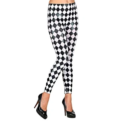 Image of W WIDMANN MILANO Party Fashion Leggings a Rombi Donna, Arlecchino, Ballerina, Discoteca, Horror Clown, Punk, Carnevale, Halloween, Feste Tema
