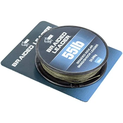 Image of Nash Tackle Braided Kevlar Teflon Leader 55lb 50m T2811 Carp Fishing Lines