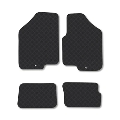 Image of Rubber Car Mats Compatible with Kia Soul (2008 2011) Tailored Fit Floor Set Accessory Black Custom 4 Pieces Clips Anti Slip Backing, Heavy Duty &amp; Waterproof
