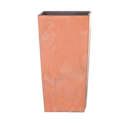 Image of Prosperplast Matte Flower Pot Brick Colour 12.6cm x 20cm (LWH) 2L Capacity Plastic Planter Suitable for both Indoor and Outdoor Use
