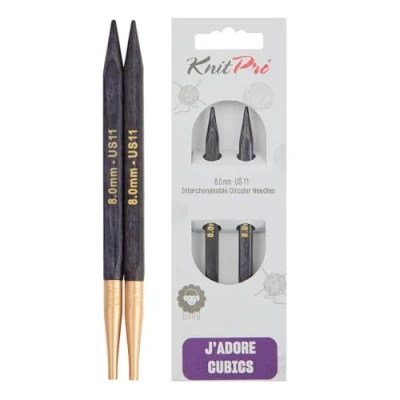 Image of KnitPro J&#039;Adore Cubics Knit Pins Circular Interchangeable Knitting Needles for 60cm Cable and Above 8.00mm, 26 1940100224, Purple