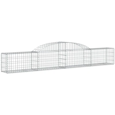 Image of vidaXL Arched Gabion Baskets 5 pcs 300x30x40/60 cm Galvanised Iron