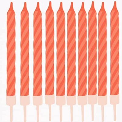 Image of AEX Pack of 10 Happy Birthday Party Cake Topper Decoration Numbers Wax Candles Holders Colorful Candle