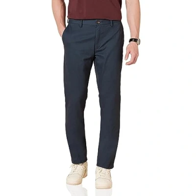 Image of Amazon Essentials Men&#039;s Slim Fit Wrinkle Resistant Flat Front Chino Trouser, Navy, 33W / 29L