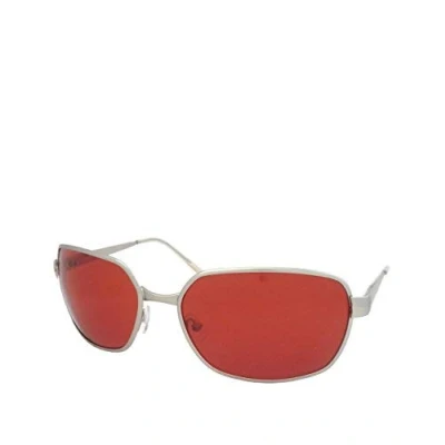 Image of The Movie Shop Ltd Tyler Style Sunglasses, Silver Frame/Red Lens