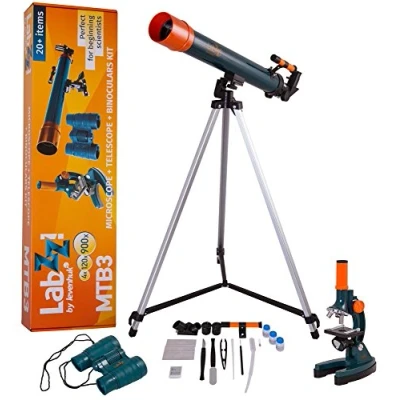 Image of Levenhuk LabZZ MTB3 Educational Microscope, Telescope &amp; Binoculars Trio Combo Optical Kit with Accessories for Curious Kids Home School and Hobby