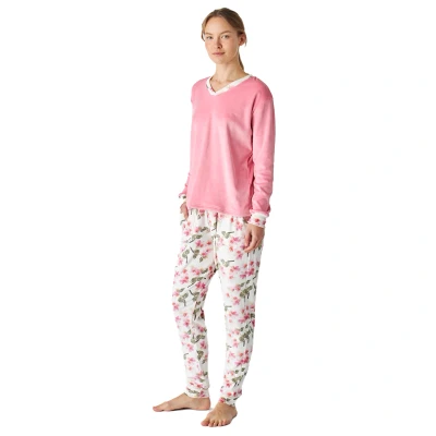 Image of J&amp;J Brothers Womens Winter pajamas long sleeve velvet JJB4 women Multicolour Size Medium