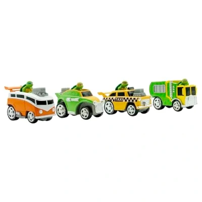 Image of Teenage Mutant Ninja Turtles TMNT Vehicles Diecast Shell Riders Set, Classic Styling Leo, Raph, Donatello, and Mikey Action Toys &amp; Gifts Ages 3+
