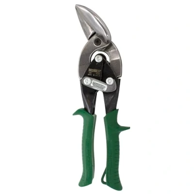 Image of MIDWEST Aviation Snip Right Cut Offset Tin Cutting Shears with Forged Blade &amp; KUSH&#039;N Power Comfort Grips MWT 6510R