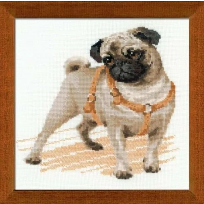 Image of Riolis Cross Stitch Kit 1176 Pug Dog