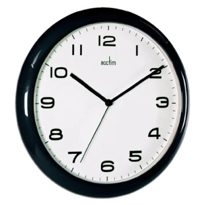 Image of Acctim 92/302 Aylesbury Wall Clock, Black, 25.5 cm H x W 3.5 D