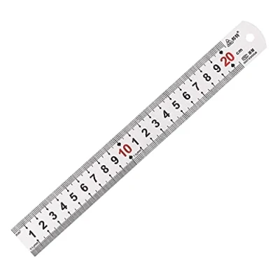 Image of Classic Ruler for W/Metric &amp; 20cm Stainless Steel Straight Edge Metal Rulers Measuring Tool