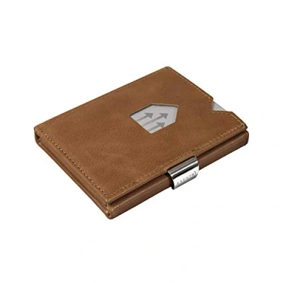 Image of EXENTRI Wallet in Sand Premium RFID Blocking Trifold Leather with Stainless Steel Locking Clip